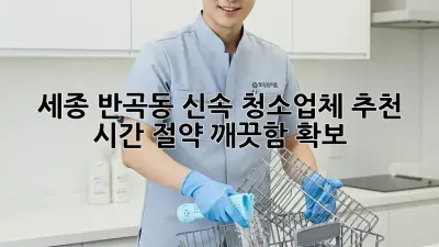 세종 반곡동 신속 청소업체 추천: 시간 절약, 깨끗함 확보!